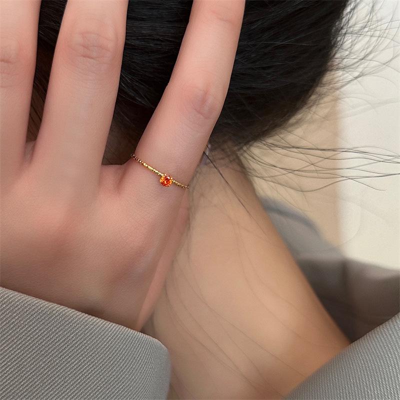 Elegant 18k Gold Thin Line Ring with Diamond Plating - A Shiny, Fashionable Statement for the Index Finger