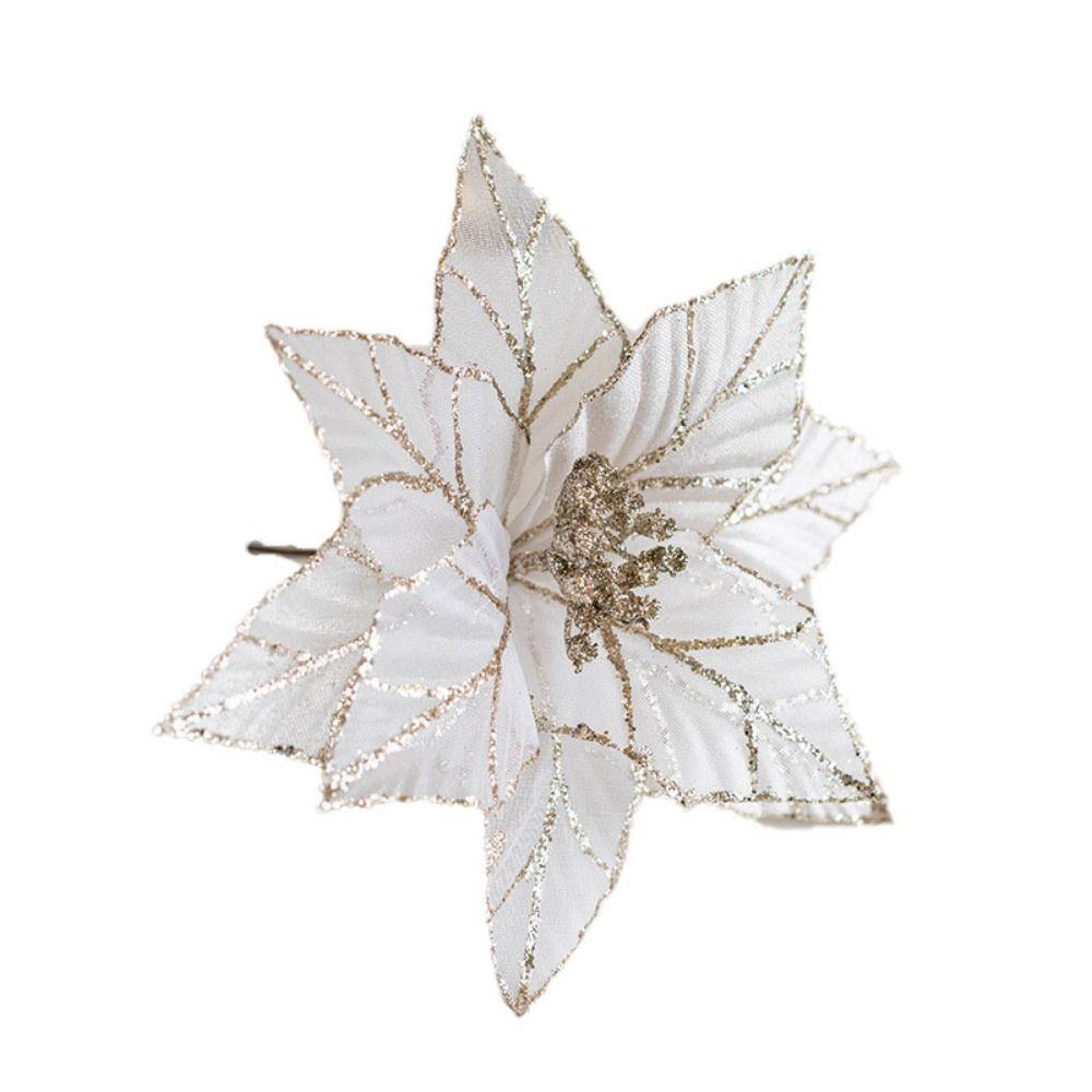 Элегантные 3D Искусственные Рождественские Цветы Сделай Сам Ручной Работы Блестящие Искусственные Цветы Блестящие Рождественские Украшения Новый Год