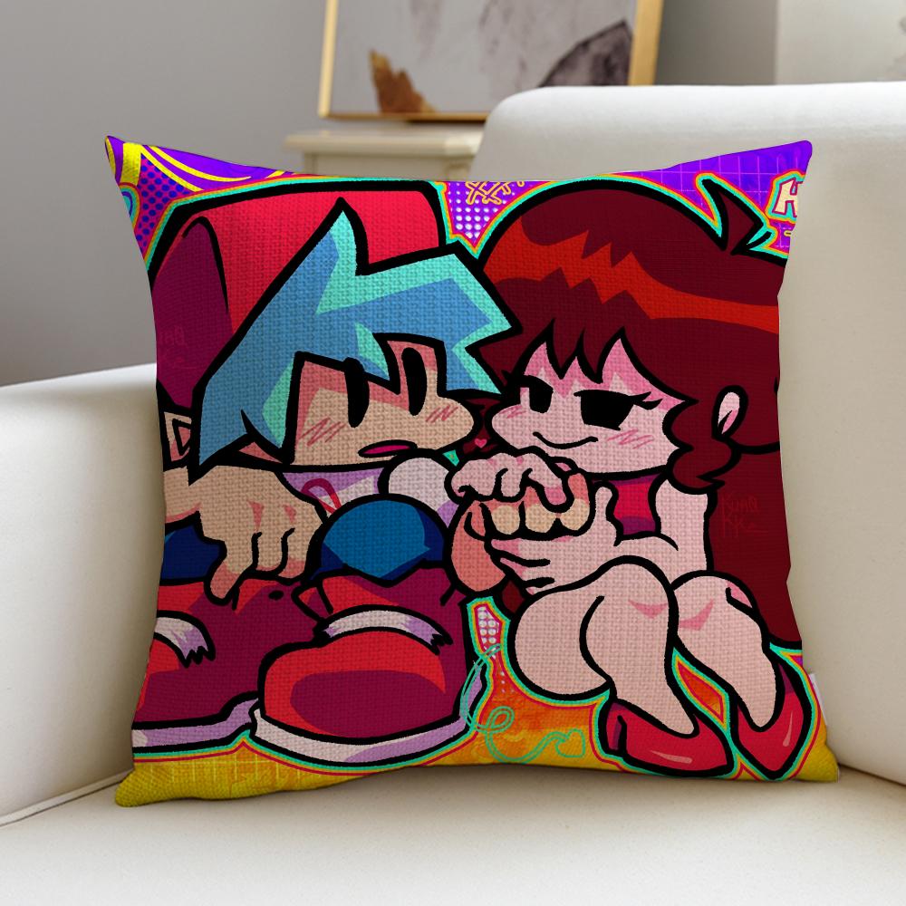 GGame Friday Night FunkinS Cushion Cover Breathable and skinfriendly linen pillowcase square removable and washable cushion
