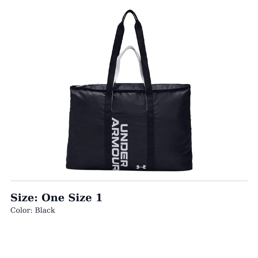Under Armour Nylon Fabric Tote Bag, Shopping Bag, Handbag Regular Women's Black 1352121-002