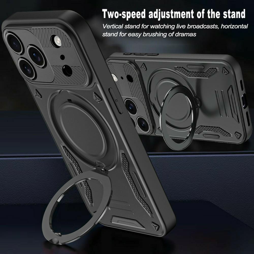For iPhone 17 Pro Max Case Compatible with MagSafe Shockproof TPU + PC Phone Back Cover with Kickstand