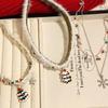 Santa Claus Christmas Plush Choker Christmas Tree Xmas Clavicle Chain  Jewelry Accessories