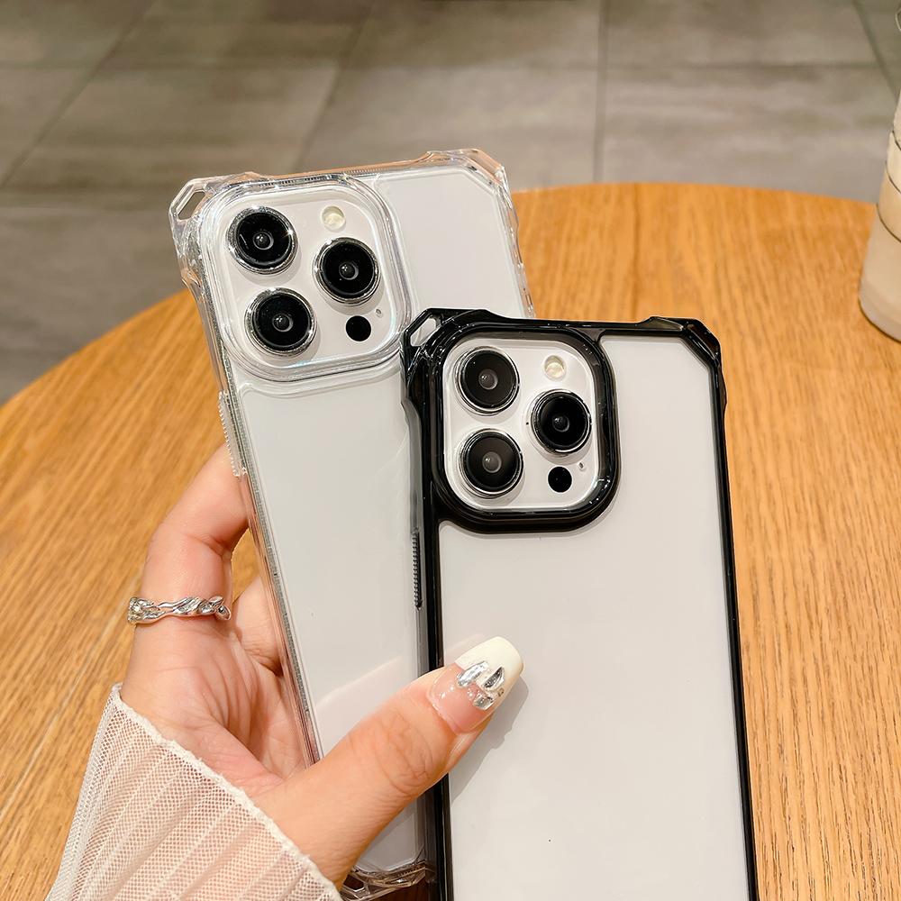 Прозрачные акриловые чехлы для телефона с подушкой безопасности для iPhone 16 Pro Max 17 Air 15 14 13 12 11 17 ProMax Защита от падения Бампер Глянцевая Жесткая Крышка