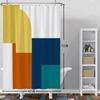 Geometric Line Round Color Block Shower Curtain Artistic Styling Simple Modern Polyester Shower Curtain Bathroom Decoration