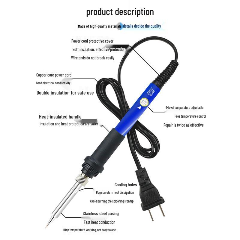 Adjustable 60W Electric Soldering and Pyrography Iron Set for Repair and Welding
