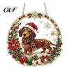 Shining Window Hanging Art Christmas Diamond Ornament, 2D Acrylic Pearl Painting Gift for Friends Family Pattern Suncatcher, Holiday Pendant
