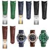 Изогнутый ремешок для часов 20 мм Original Style Для Rolex Water Ghost Натуральная кожаный ремешок GMT Submariner Daytona мужской браслет