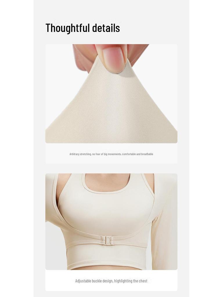 Juyitang Peach Halter Neck High-Intensity Yoga Top - Bra-Free Sports Suit