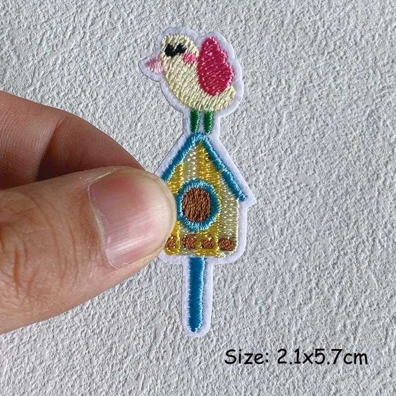 Cartoon Animals Embroidered Iron Patch For Clothing DIY Striped Sewing Patch