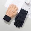 Gloves Men'S Warm Winter Fingers Couple Student Writing Dew Fingers Autumn Knitting Wool Flip