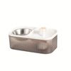 Автоматический фонтанчик для кошек с миской FoooBowl из нержавеющей стали, кормушкой для кошек и водой на возвышении для кошек, живущих в помещении