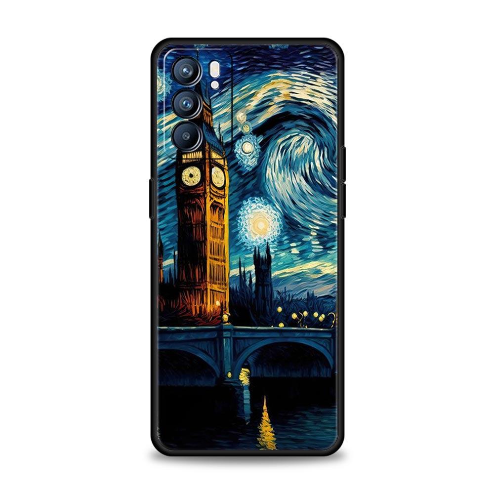 Чехол для телефона «Звездная ночь» Ван Гога Для Oppo Reno8 Reno7 Reno6 Pro A54 5G Find X6 X5 A53 A52 A9 A15 A95 A17 A16 A57 A31