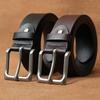 Ремень для мужчин из натуральной кожи с пряжкой для молодежных повседневных брюк среднего возраста, мужская модная пряжка из цельного сплава коровьей кожи для кожаного ремня в стиле ретро