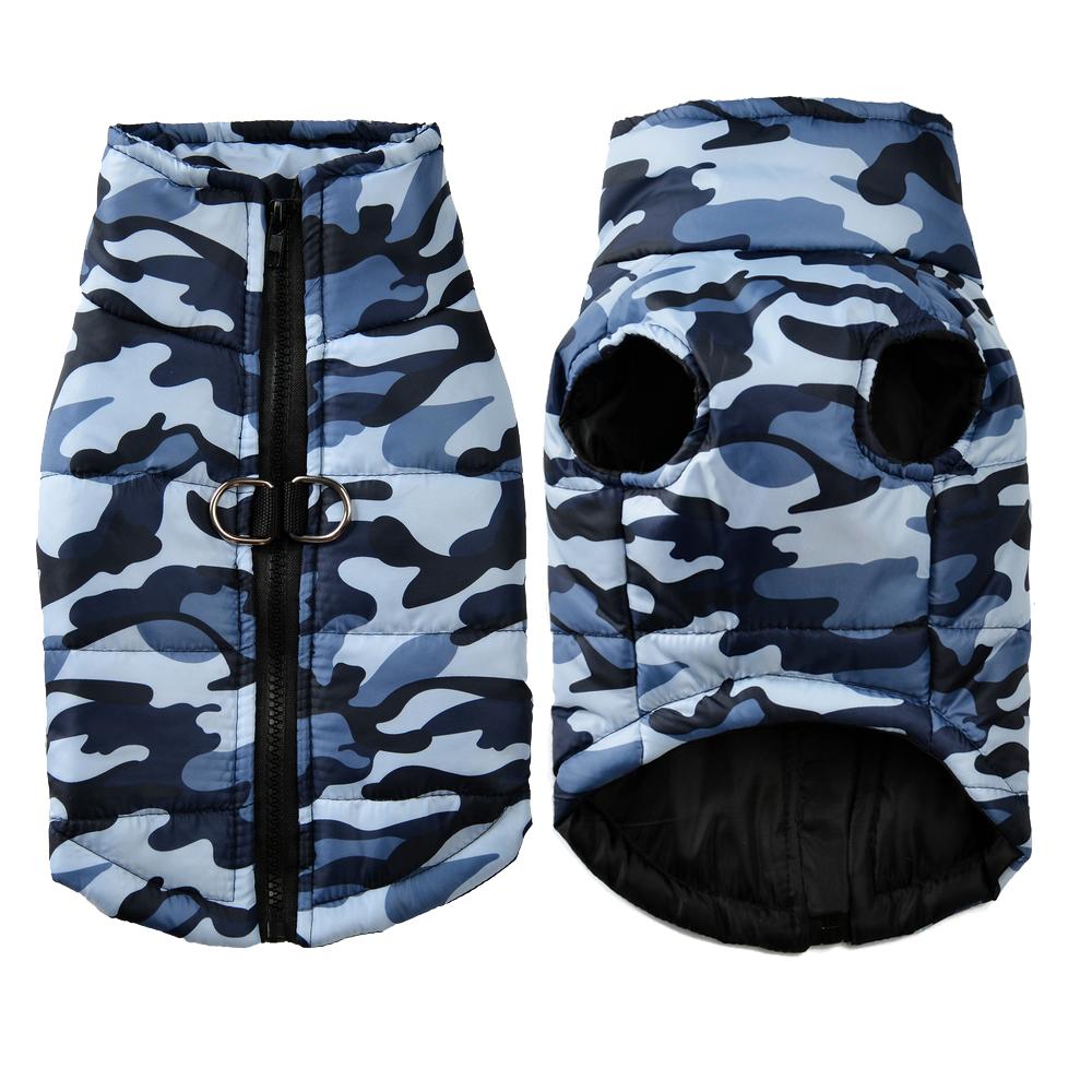 Теплая одежда для собак средних и больших пород, зимняя ветрозащитная куртка с D-образным кольцом для домашних животных, камуфляжная куртка для лабрадора, золотистого ретривера