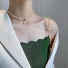 Gift Green Crystal Double Layer Pendant Choker Clavicle Chain Women Necklace Korean Style Necklace