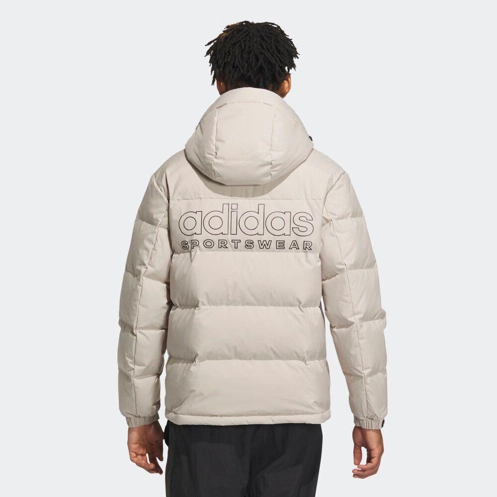 adidas Мужские пуховики кремовые с капюшоном умеренной толщины другие IW0780