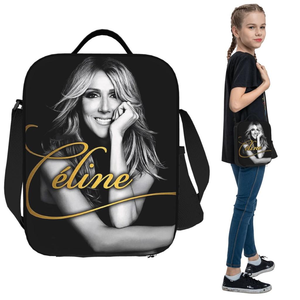 Celine Dion Insulated Lunch Bag for Women Office Cooler Thermal Food Box Tote Leakproof Lunch Boxes Container