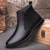 Fashion Black Chelsea Boots Men Soft Genuine Leather Ankle Boots British Style Men's Business Footwear Luxury Brand Casual Botas