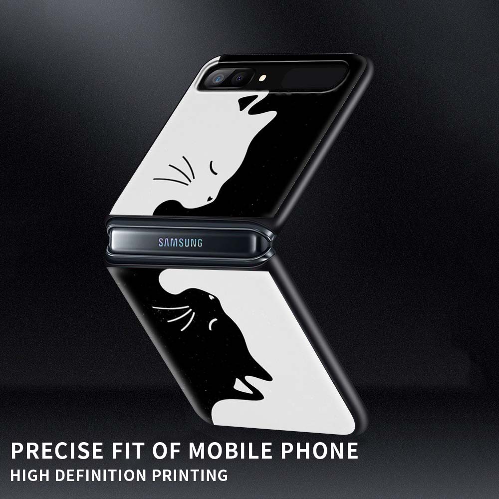 Забавный черный кот милый роскошный складной жесткий чехол для Samsung Z Flip Phone Case для Galaxy Z Flip Z Flip3 5G Back Cover Fundas