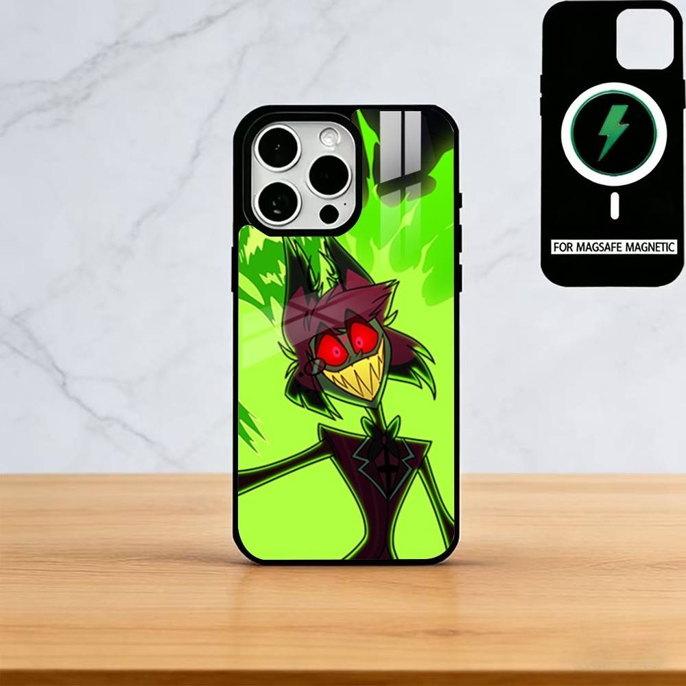 Чехол для телефона H-Hazbin H-Hotel для iPhone 17, 16, 15, 14, 13, 12, 11 Plus, Pro Магнитный для Magsafe Беспроводная зарядка