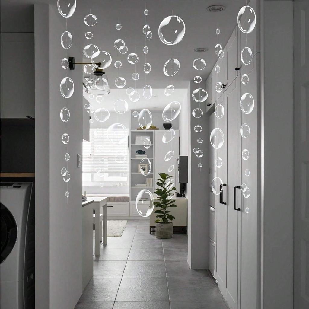 1 шт. Декор Подводный мир Украшения для вечеринки Прозрачные гирлянды из пузырей Украшение на день рождения Баннер для дня рождения Подвесной стример Пляжный баннер Подводный фон Океан