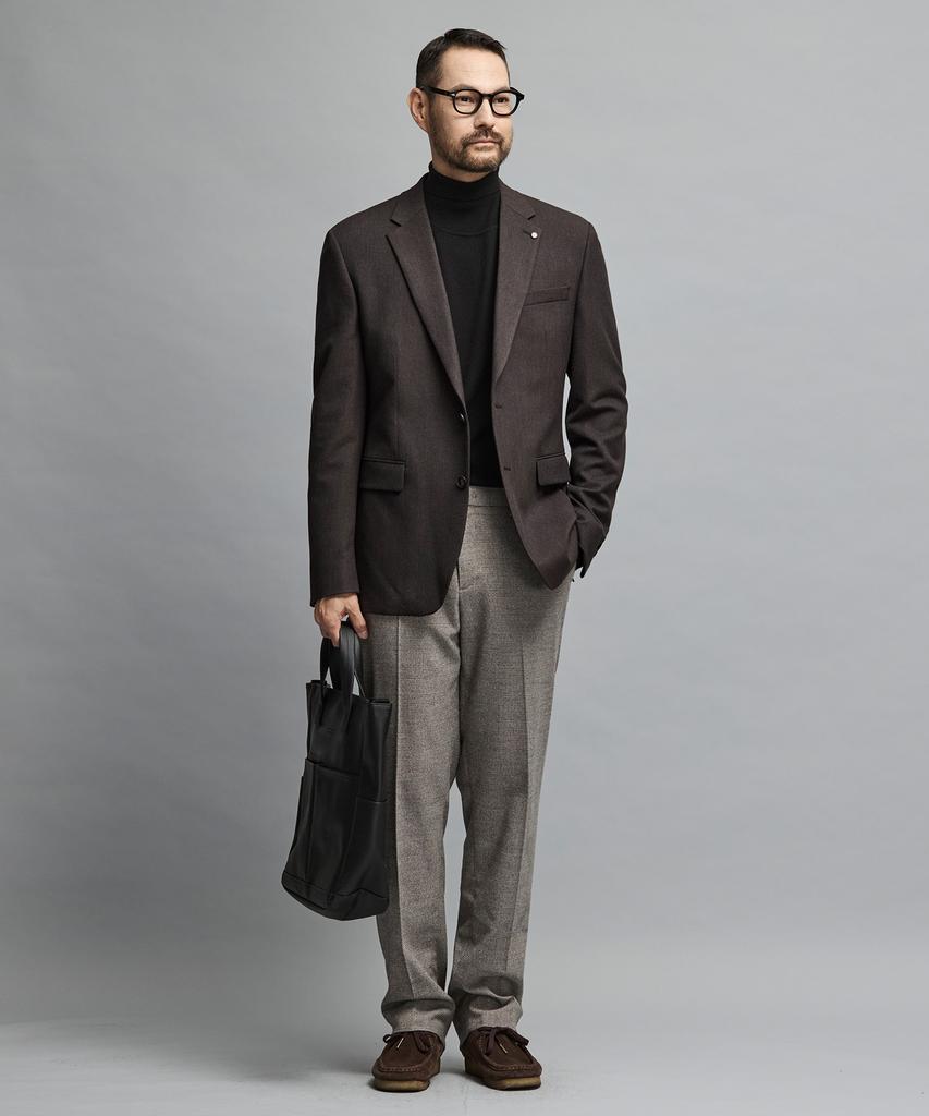 STCO Костюмный пиджак с мелкой полоской, двухцветный, Easy Care_Коричневый (Slim Fit)_Ssjvd01Sth