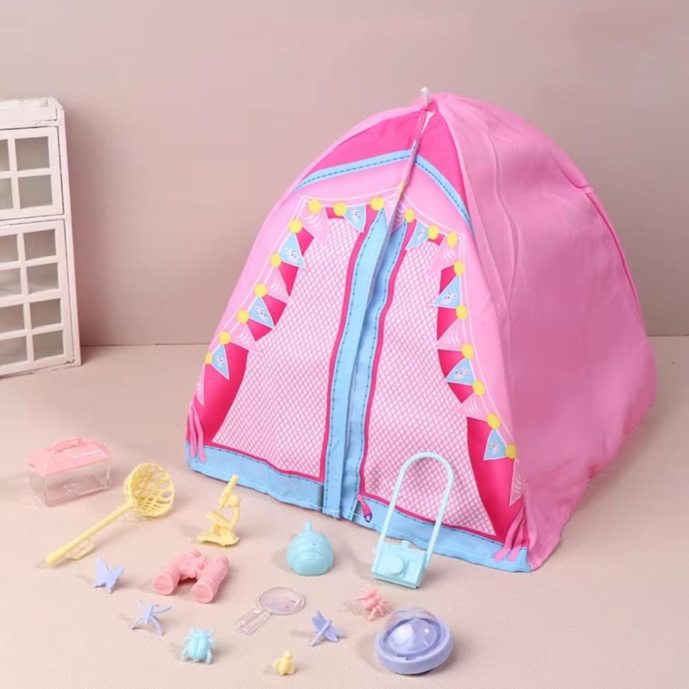Simulated Doll Camping Kit Micro Scene Doll Mini Tent Doll Accessories Dollhouse Tent 1/12 Scale