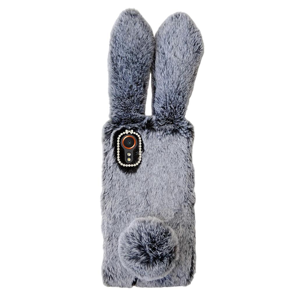 For Samsung Galaxy Xcover7 Case Plush Cute Bunny Winter Fluffy TPU Phone Cover