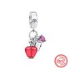 925 Silver Heart Christmas Hat Socks House Tree Apple Ice Crystal Snow Winter Beads Fit Original  Charms Bracelet Jewelry