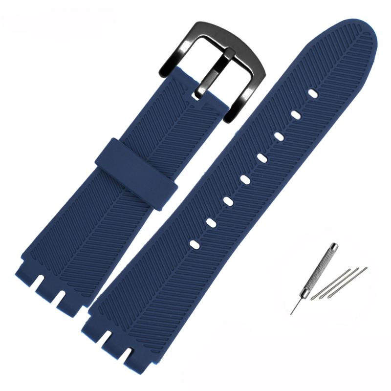 23 мм силиконовый ремешок для часов Swatch YOS440 449 401G 447 448 IRONY Спортивный водонепроницаемый браслет Инструменты Браслет Черный Синий