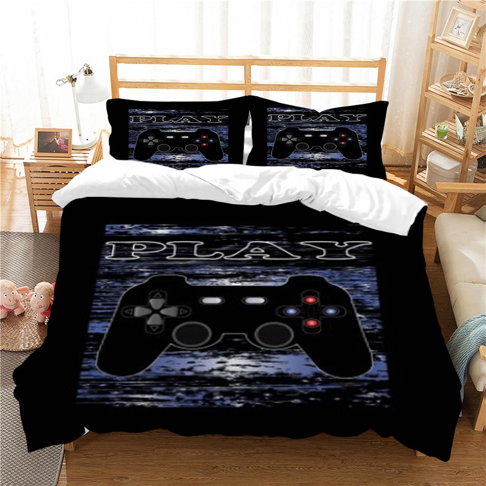 Duvet Cover Set Gamepad Printing Bedding Set Cartoon Pattern Home Setting Set Children Adult Single Twin Bedding Set