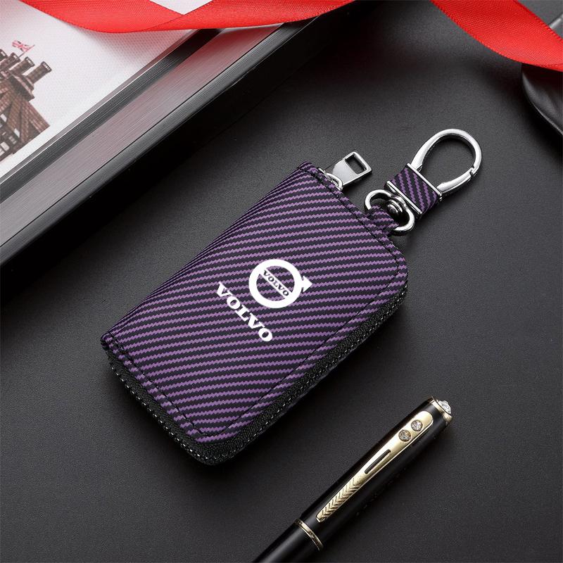 For Volvo EX90 V60 V40 XC90 S60 XC60 V50 V70 S90 XC40 S80 V90 High Quality PU Leather Key Case Covers Protective Bag Accessories