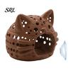 Shrimp Spawning Cave Aquarium Cave, Cat Head Fish Hideout with Suction Hollow Ornament Cup, Decorative for Betta Tanks Non-toxic Tank