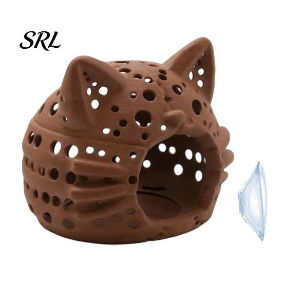 Shrimp Spawning Cave Aquarium Cave, Cat Head Fish Hideout with Suction Hollow Ornament Cup, Decorative for Betta Tanks Non-toxic Tank