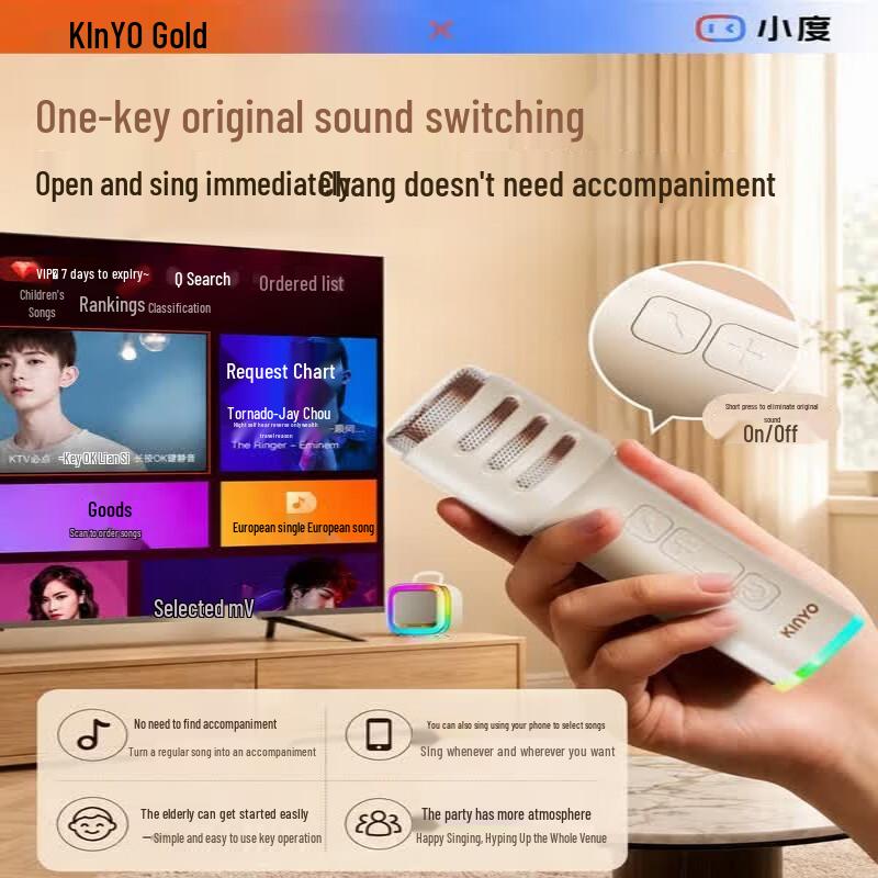 Домашняя KTV акустическая система Jinyun K88 с микрофоном (Китайская версия)
