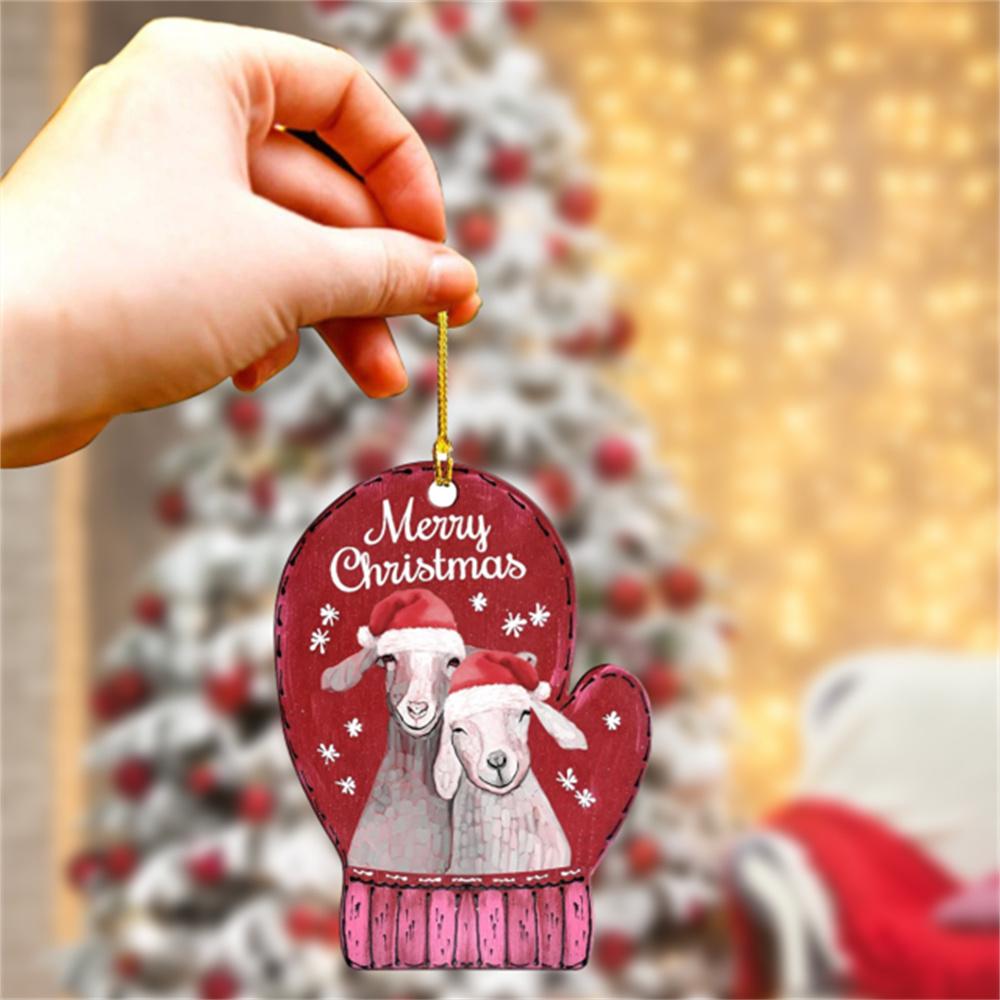 Подвесные украшения на елку, шапка Санты, акриловый кулон, праздничные украшения в виде животных для дома, праздничные подвески для вечеринок, подарки