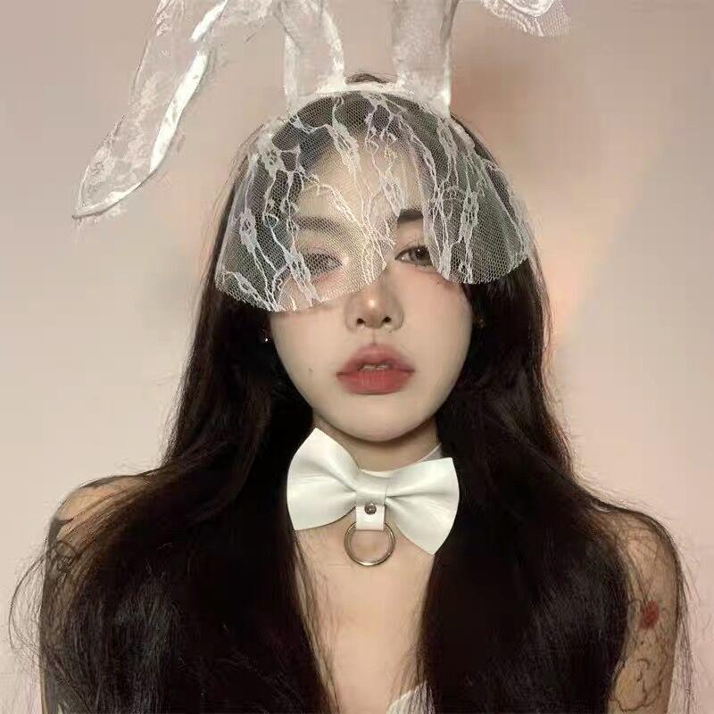 Круглый кулон из искусственной кожи, ошейник-бантик, цепочка на ключицу, сексуальное шейное кольцо, лакированная кожа, галстук-бабочка в стиле панк