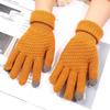 Winter Knit Gloves Plus Thick Fleece Lined Warm Cycling Gloves For Outdoor