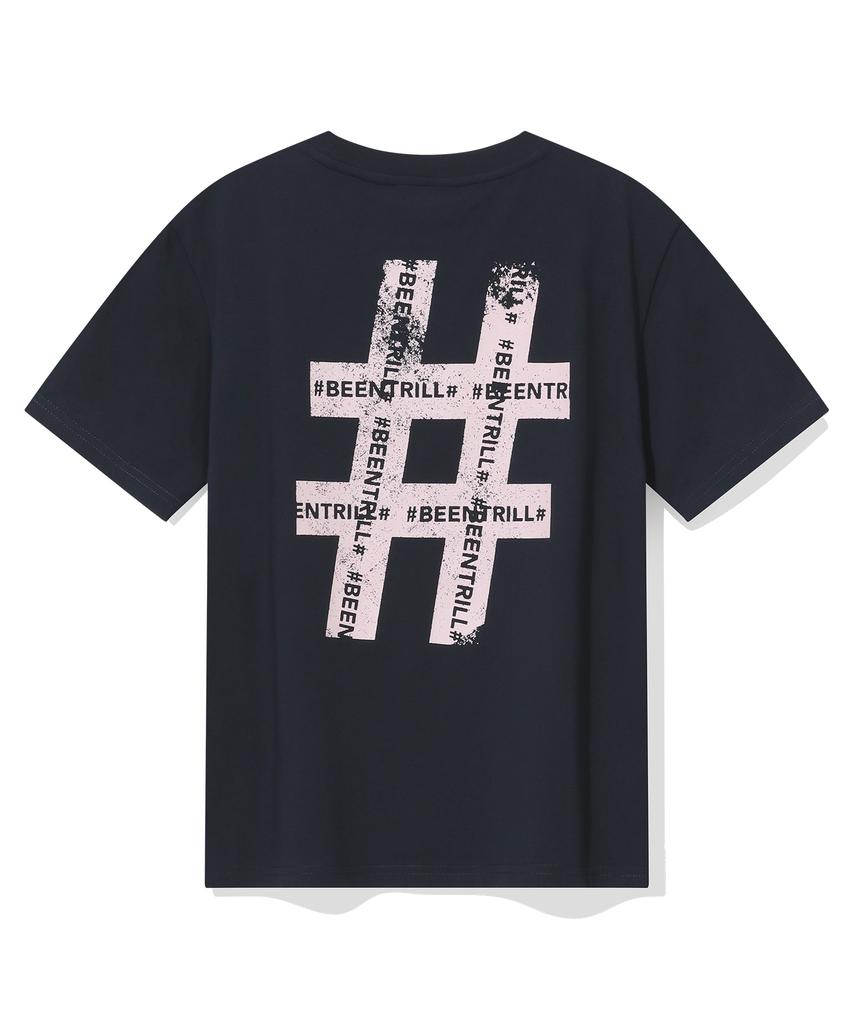 Женская винтажная футболка BEENTRILL с хэштегом, короткий рукав (Древесный уголь)