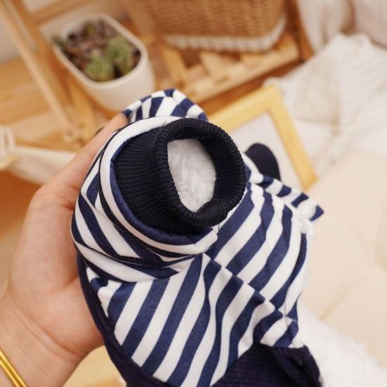 Yousheng Cat Dog Clothing Fake Two-Piece Design Four Legged with Traction Ring Striped Thickened Autumn Winter Dog Clothes