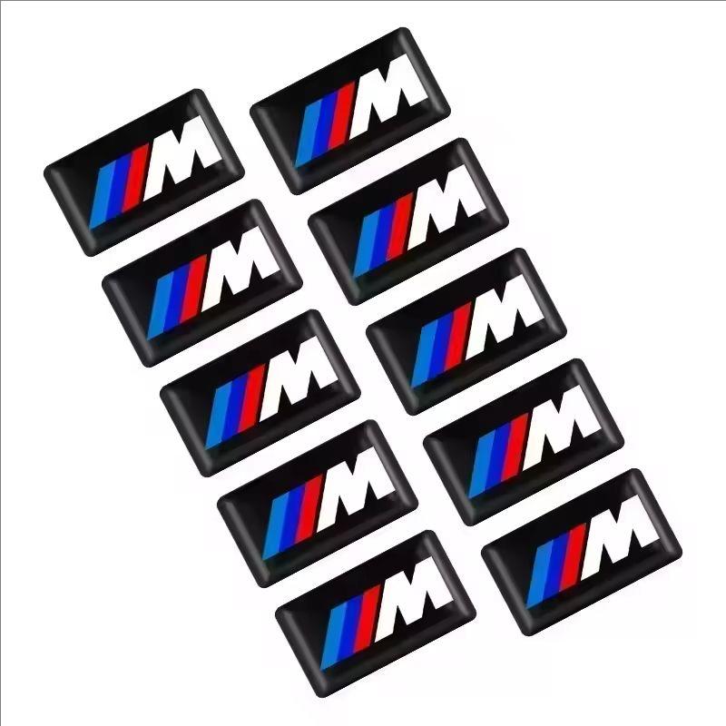 IAMS9 5/10pcs M Logo Car Steering Wheel Hub Caps Center Emblem Badge Sticker For BMW M E34E36 E60 E90 E46 E39 E70 F10 Motorcycle Decal