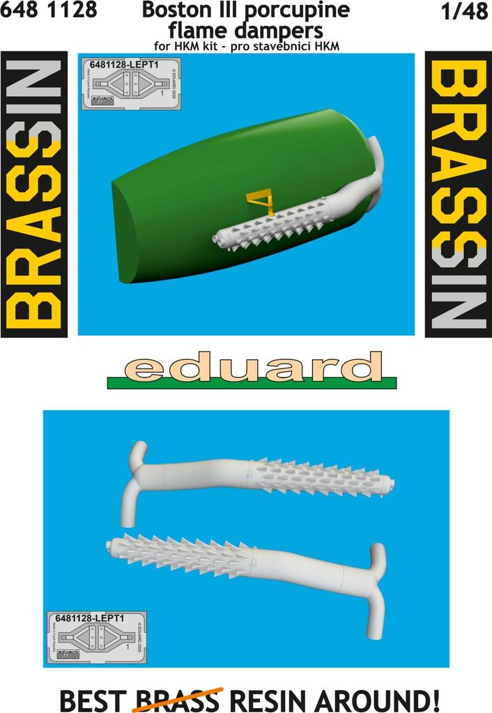 Эдуард 1/48 DB-7B Бостон III Пламегасительный выхлопной патрубок (для HK Models) Детали для пластиковой модели EDU6481128 (Самолет)