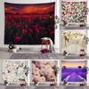 Rose Flower Aesthetic Tapestry Couple Room Sweet Decoration Flower Wall Art Tapestry Bedroom Dormitory Room Aesthetic Home Decor