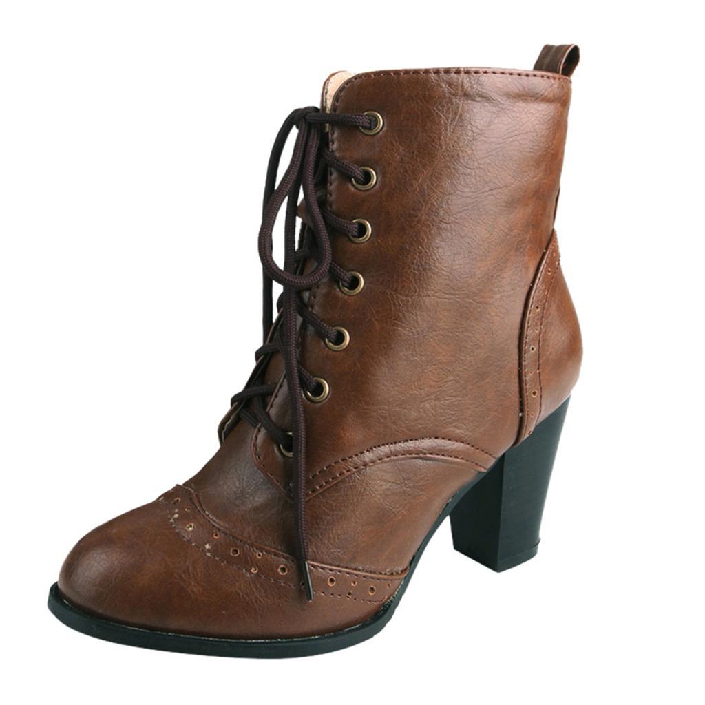 Женские модные ботинки на шнуровке, повседневные одинарные ботинки большого размера на толстом каблуке