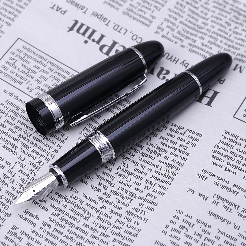 Новый Jinhao 159 черный и серебристый для перьевой ручки M Nib с толстым стержнем