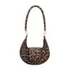 Chic Pu Leather Crescent Handbag With Leopard Print For Trendy Women Everyday Use