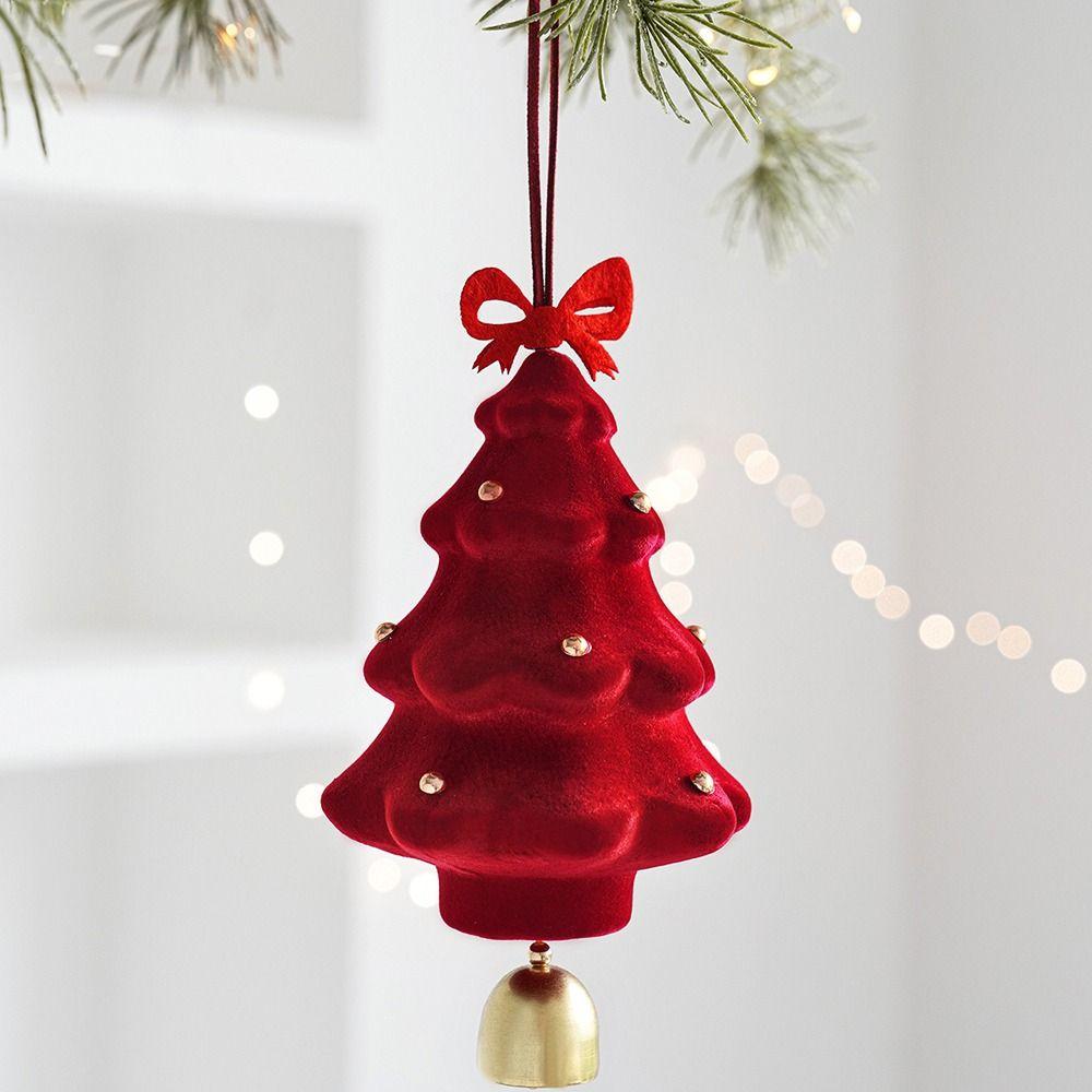 Exquisite Christmas Bell Wreath Flocked Christmas Decoration Bells Christmas Party