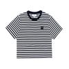 Maison Kitsune Bold Fox Head Patch Multi Stripe Women Short Sleeve Tee Ow00110kj0008