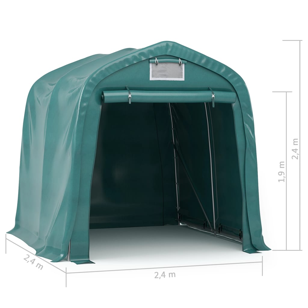 Garage Tent PVC 2.4 x 2.4 m Green