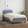 Maison Exclusive - Sommier à lattes de lit avec matelas et LED Gris foncé 90x200cm